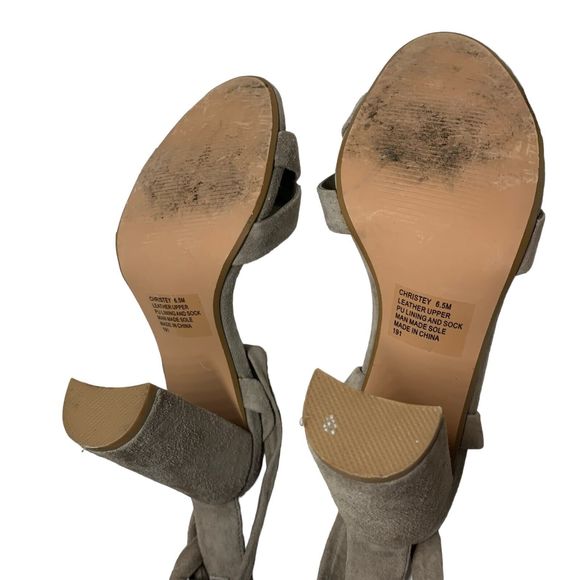 Steve Madden Christey Block Heel Size 6.5 Leg Wrap Strap Suede 4" Heel - Picture 6 of 9